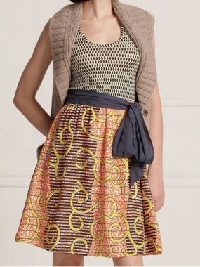 Anthropologie Porridge Flight of the Bee Sleeveless Printed Dress Size Small